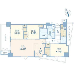 パークホームズ港北ニュータウン中川【2階】の間取り
