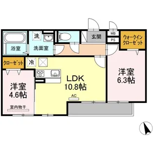 ブラウニー【2階】の間取り