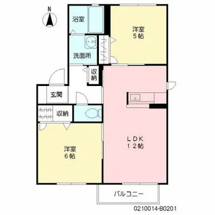 メゾン蓮ロータス B棟【2階】の間取り