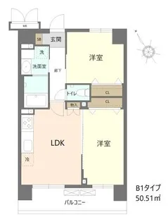 マリンルージュ浦安【4階】の間取り