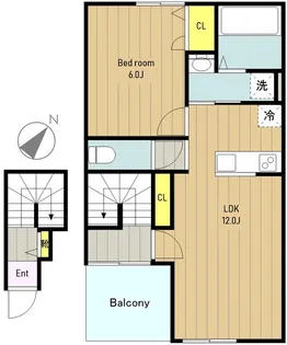 ブロンクスハウス【2階】の間取り