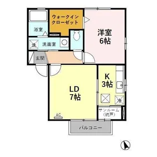 トゥールモンド・ボヌール【1階】の間取り