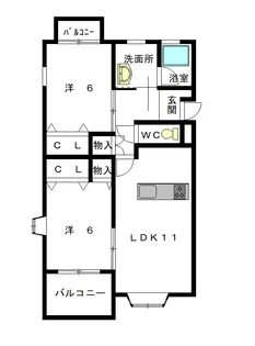 ヴィラキタン【1階】の間取り