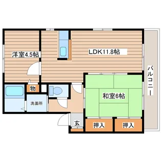 フローラ中山【2階】の間取り