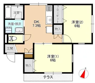 サンヒル12【1階】の間取り