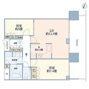 二子玉川ライズ タワー&レジデンス タワーウエスト【11階】の間取り