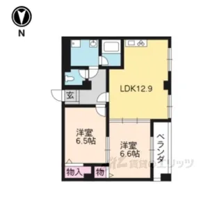 リエス西院【5階】の間取り