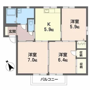 アイエス猪野 A【2階】の間取り