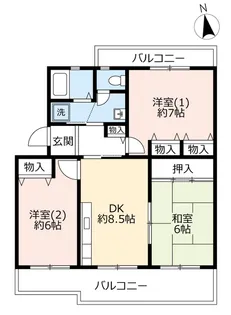 UR真美ヶ丘7丁目【3階】の間取り
