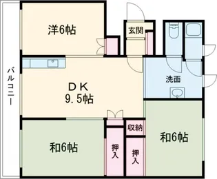 日新町ハイツ【5階】の間取り