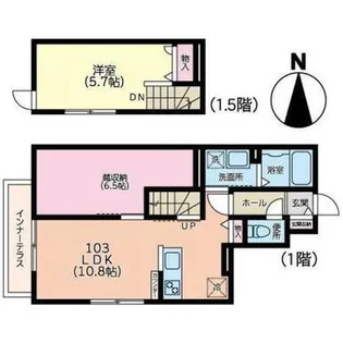 ボヌール薬師堂【1階】の間取り