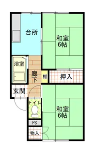 コーポSすずきA【2階】の間取り