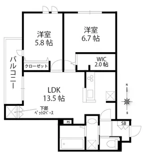 イルボスコ砧公園【4階】の間取り