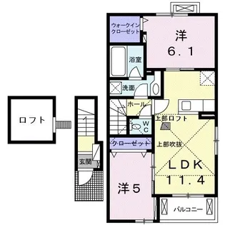 グレートハイツロイヤルV【2階】の間取り