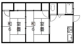 第1皐月荘【2階】の間取り
