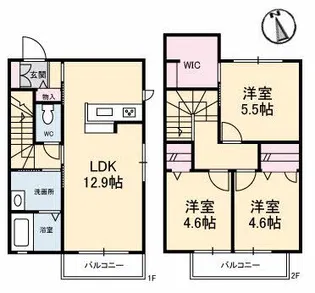 シャーメゾンハピネス【1階】の間取り