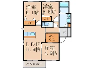 エクセル B棟【2階】の間取り