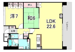 ビスタグランデ舞子B棟【2階】の間取り
