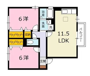 広島県広島市安佐北区亀山2【アパート】の間取り