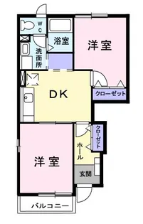 ウエストパーク(初期費用185,132円)【1階】の間取り