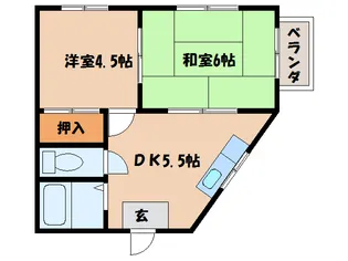 山口県岩国市南岩国町4【アパート】の間取り