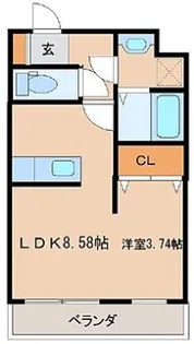 1LDKの間取り画像