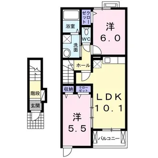 オシンメ・ド・セキ【2階】の間取り