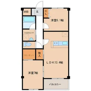 ヴィラ サニーウェル【1階】の間取り