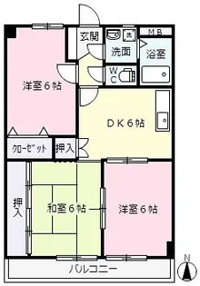 ア・ドリーム渡辺【3階】の間取り