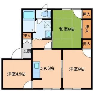 壱番館ヴィラス【1階】の間取り