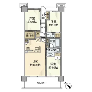 シティテラス柏【3階】の間取り