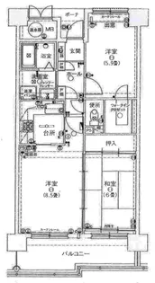 労住協千舟町ハイツ【6階】の間取り