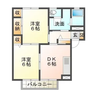メゾンエメラルド【2階】の間取り