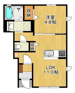リバーサイド エノキ【1階】の間取り