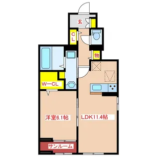 サニーガーデン【1階】の間取り