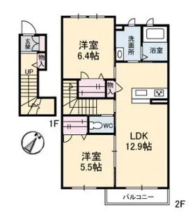 シャーメゾンガーデンズ多度津 B棟【2階】の間取り