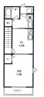 東京都国分寺市東元町3【アパート】の間取り