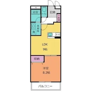 ジュエルコート千本【2階】の間取り