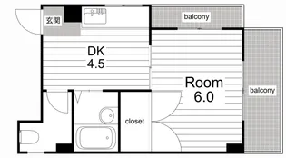 アーバンフラット長谷川【1階】の間取り