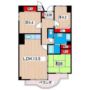 サニーヒル会瀬 1号館【2階】の間取り