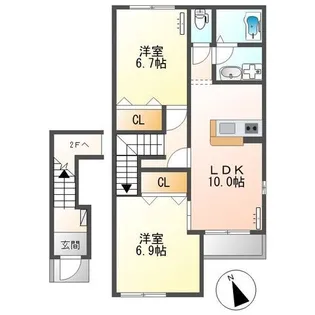 レーヴ【2階】の間取り