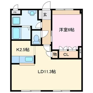 スズカヒルズB棟【1階】の間取り