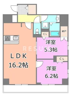 千葉県千葉市中央区新宿2【マンション】の間取り