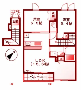 メゾングレイス【2階】の間取り