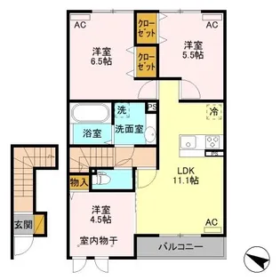 グランプレジール B【2階】の間取り