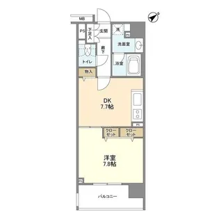 1DKの間取り画像