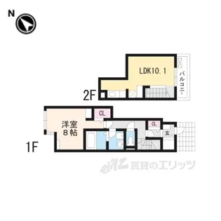 アマルフィ近江八幡1【1階】の間取り