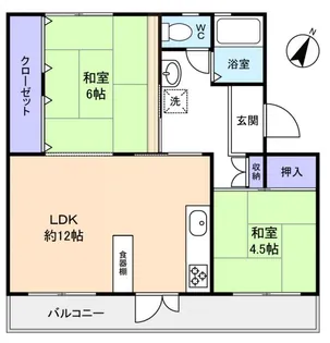 高津団地6街区4棟【4階】の間取り
