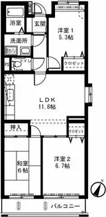 ライネスハイムII【3階】の間取り