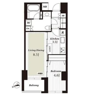 オープンレジデンシア銀座est【10階】の間取り